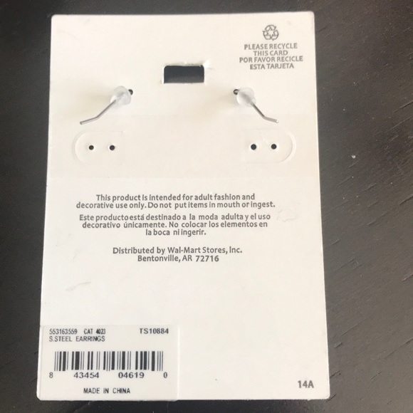 NWT Stainless Steel Dangling Earrings - Turquoise - Picture 5 of 5